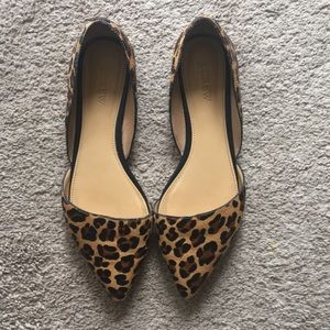 J. Crew Factory leopard hair calf flats